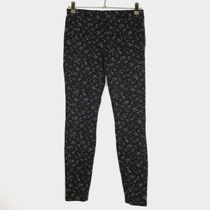 Joie Leggings Womens Small Gray Floral High Waist Stretch Pull On Skinny Leg